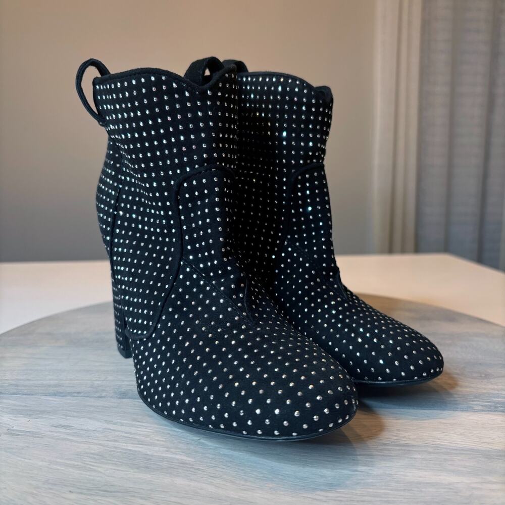 Laurence Dacade Black Studded Suede Ankle Boots Women's EU 38.5 US 8.5 Designer - Picture 4 of 11